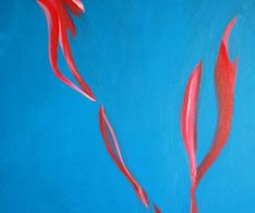Bloem abstract, acryl, 60 x 80 cm