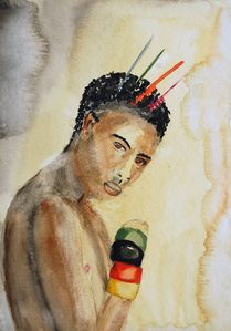 jongen, 30 x 40 cm, aquarel