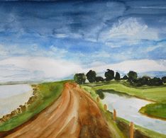 NH-landschap, aquarel